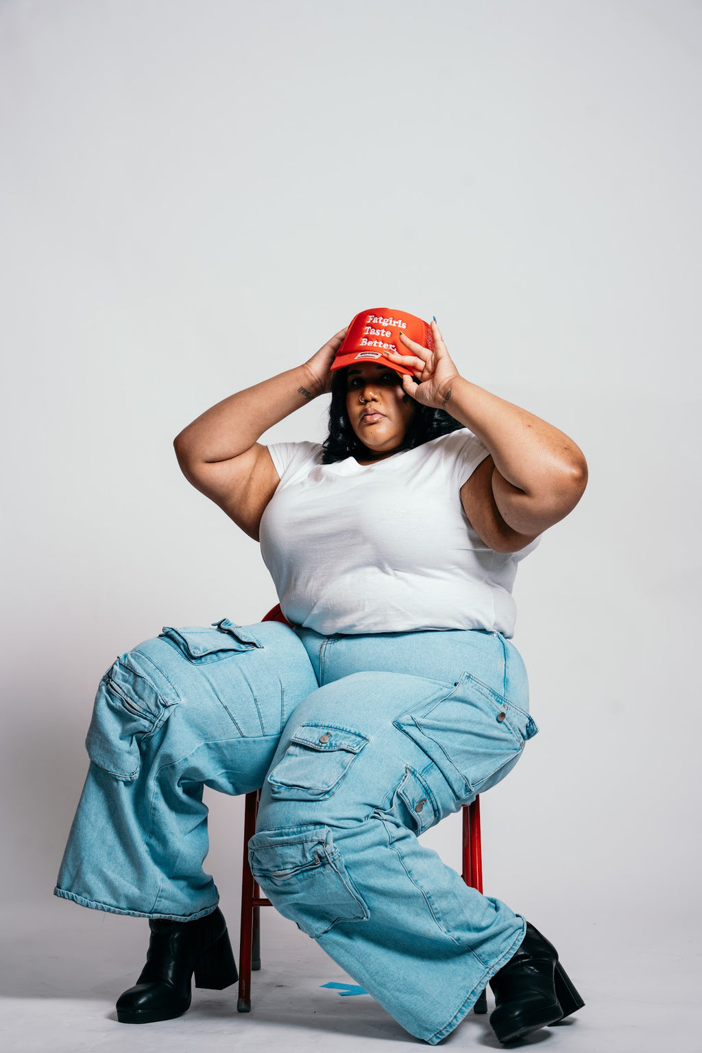 Fat Girls Taste Better Red Trucker Hat