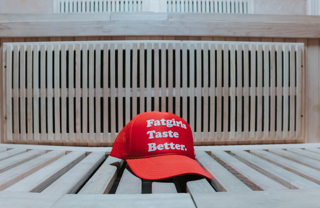 Fat Girls Taste Better Red Trucker Hat