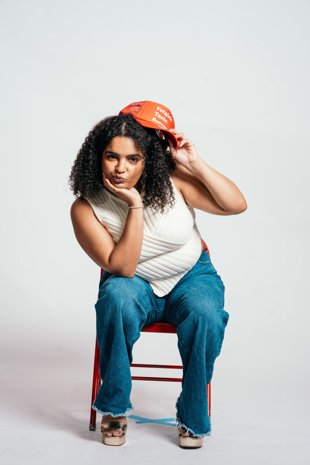 Fat Girls Taste Better Red Trucker Hat