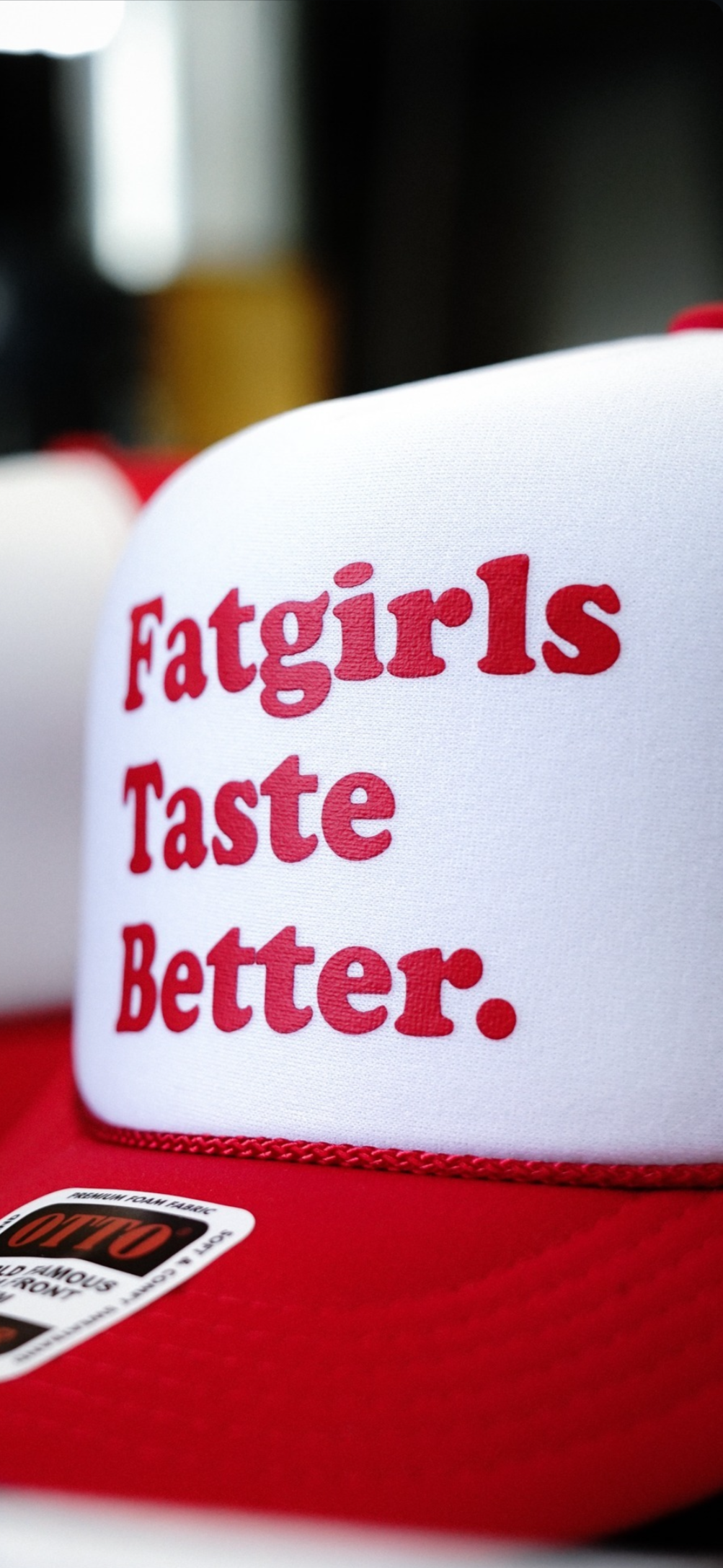 Fat Girls Taste Better in Red/White Trucker