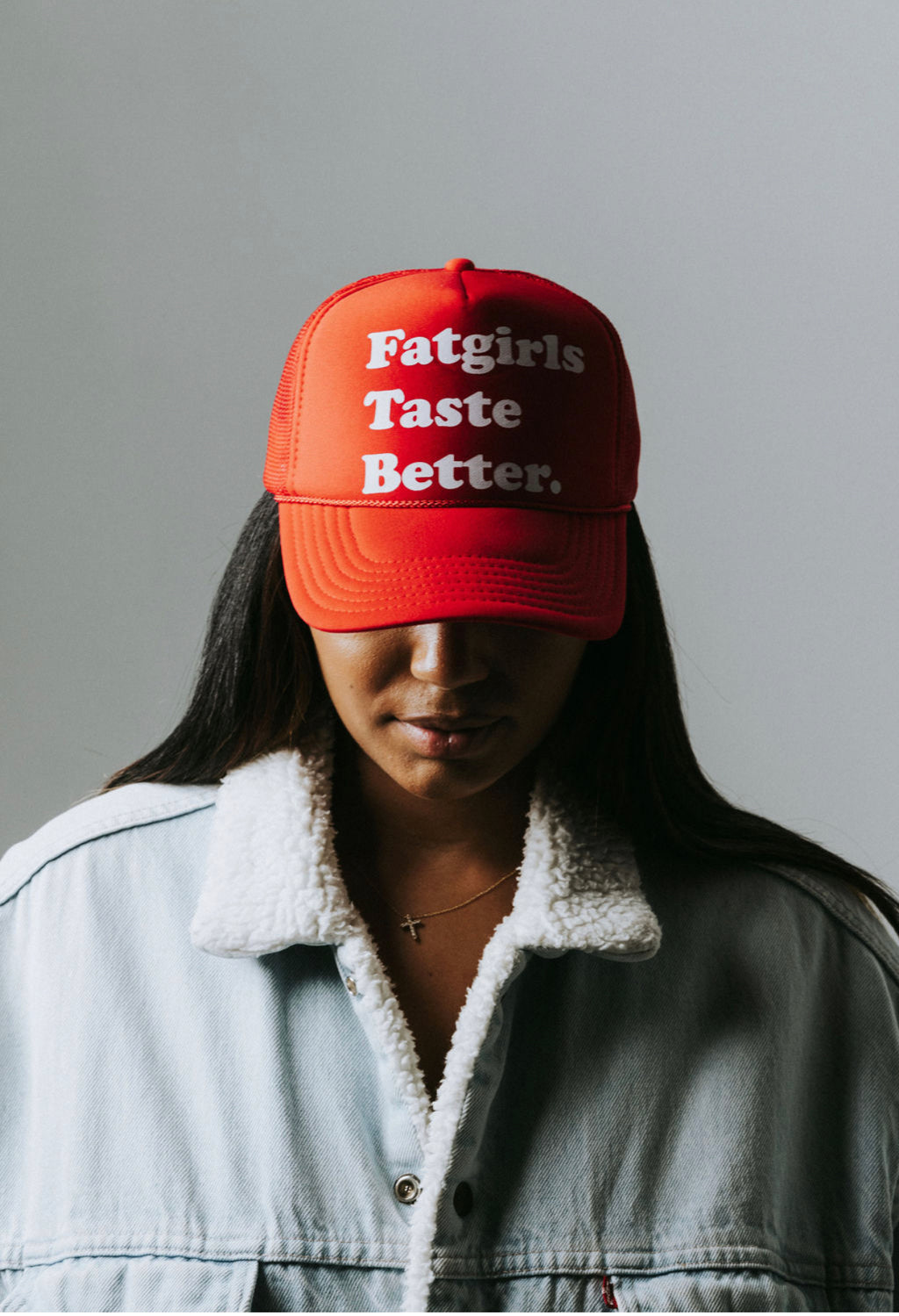 Fat Girls Taste Better Red Trucker Hat